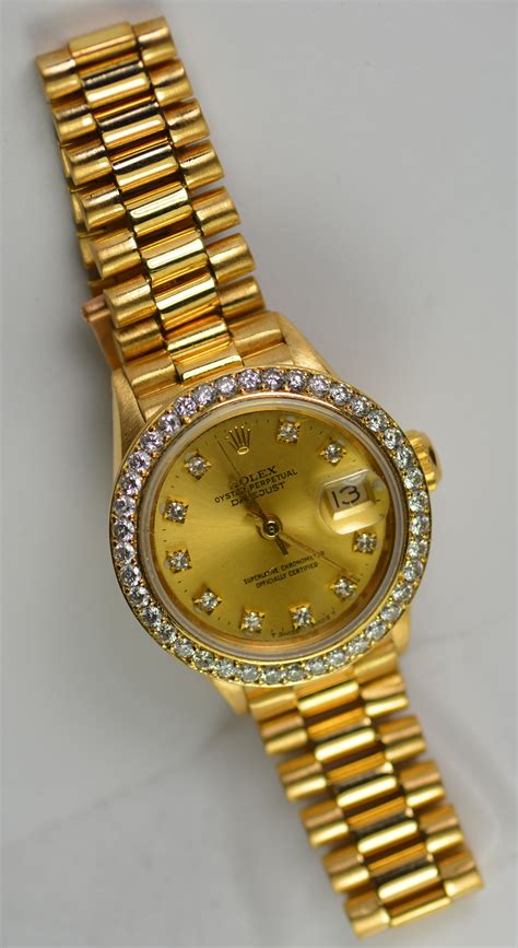 18k gold rolex womens watch|Rolex lady datejust 18k gold.